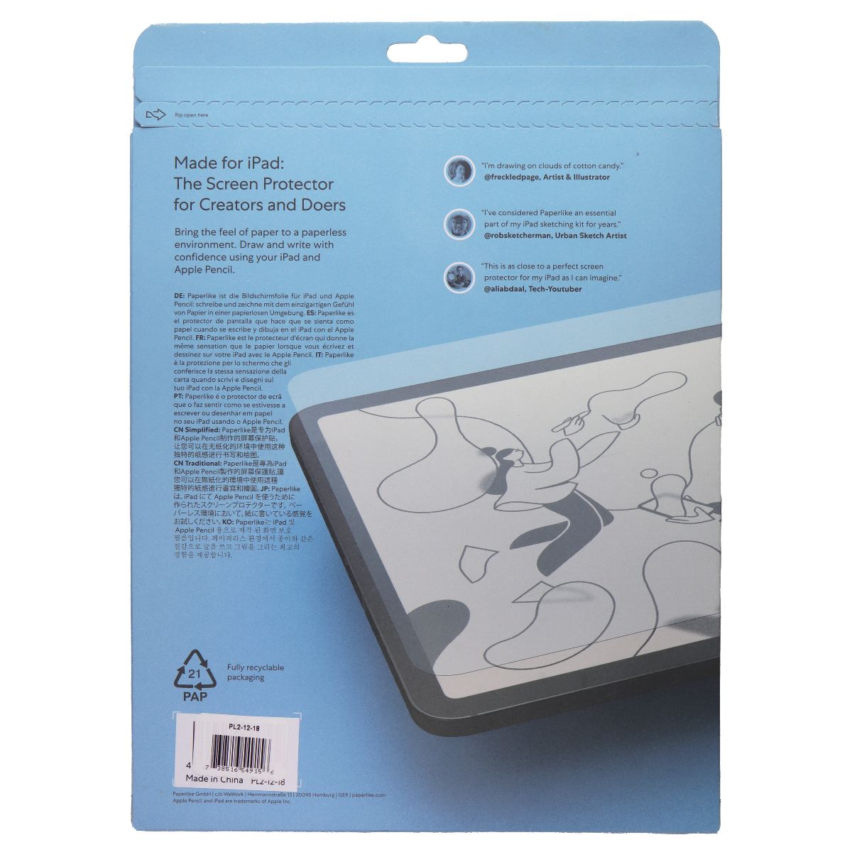 Paperlike 2.1 (2-Pack) Screen Protector for iPad Pro 12.9-inch (2018/20/21) iPad/Tablet Accessories - Screen Protectors Paperlike    - Simple Cell Bulk Wholesale Pricing - USA Seller