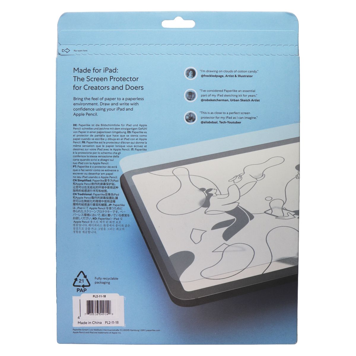 Paperlike (2-Pack) Screen Protector for iPad Pro 11-inch and iPad Air 10.9-inch iPad/Tablet Accessories - Screen Protectors Paperlike    - Simple Cell Bulk Wholesale Pricing - USA Seller