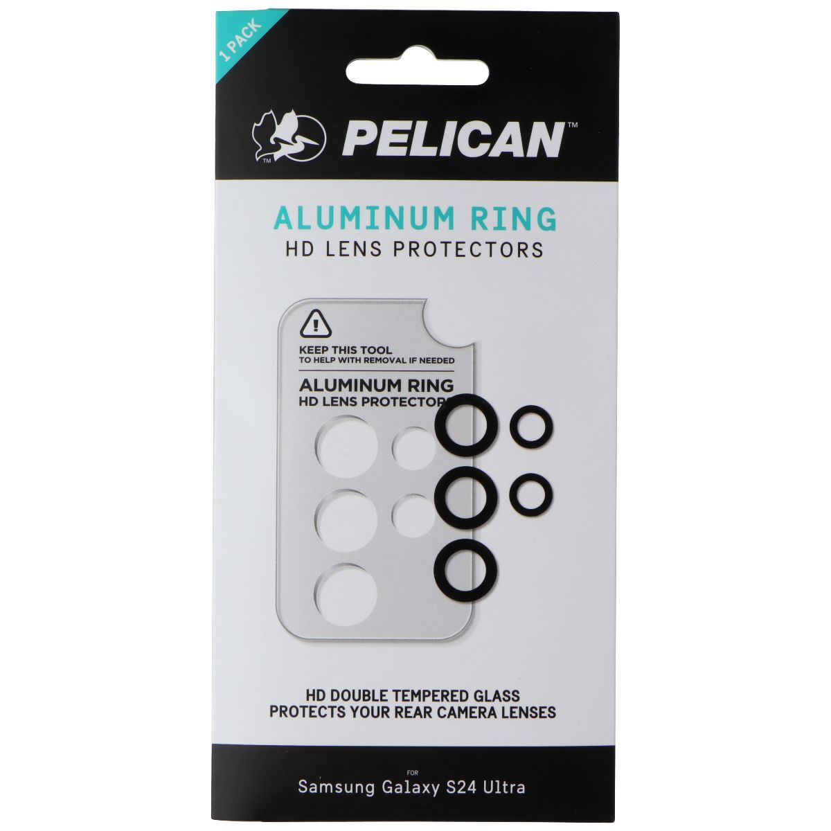 Pelican Aluminum Ring HD Camera Lens Protectors for Samsung Galaxy S24 Ultra Cell Phone - Screen Protectors Pelican - Simple Cell Bulk Wholesale Pricing - USA Seller