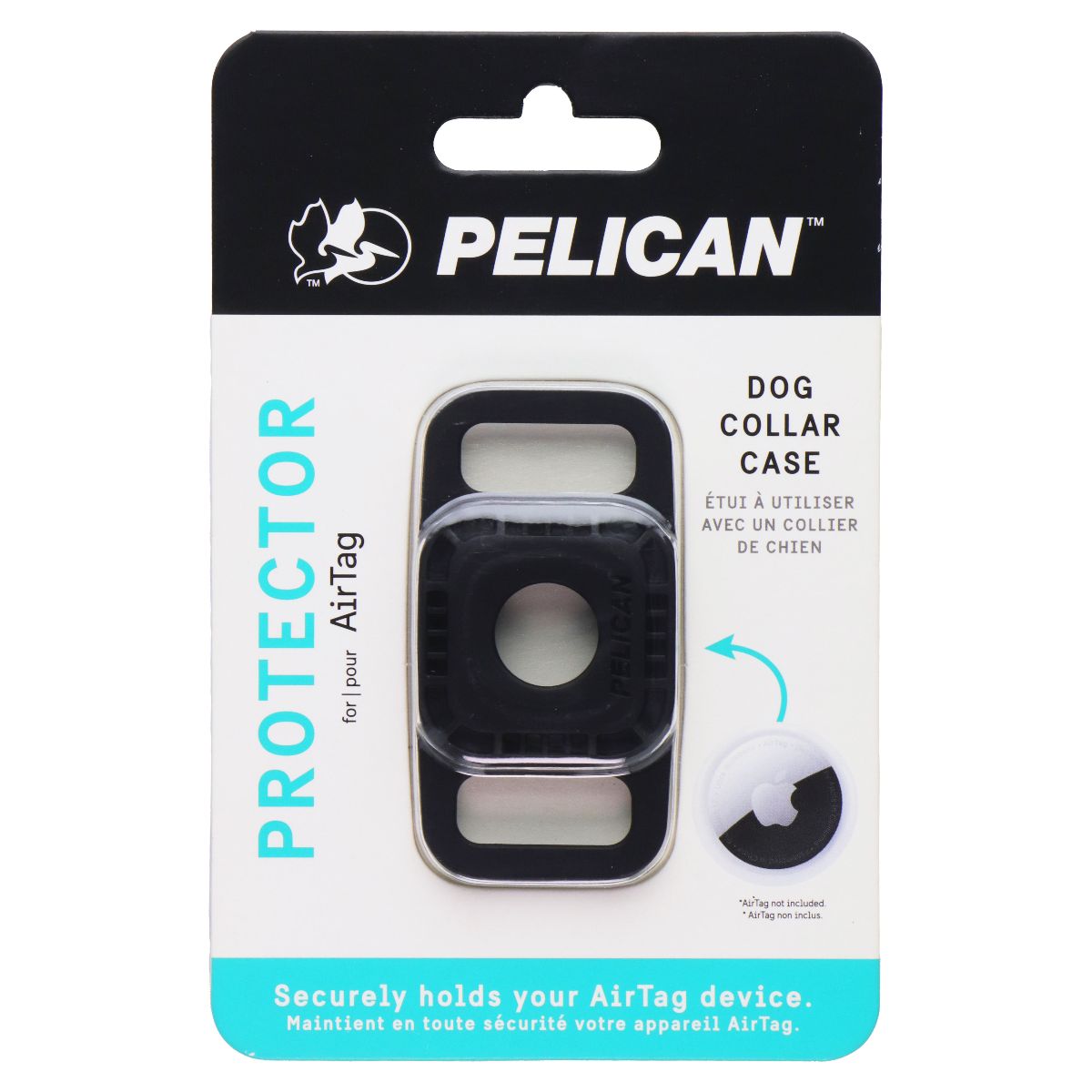 Pelican Protector Dog Collar Case for AirTag - Black GPS Accessories & Tracking - Tracking Devices Pelican - Simple Cell Bulk Wholesale Pricing - USA Seller