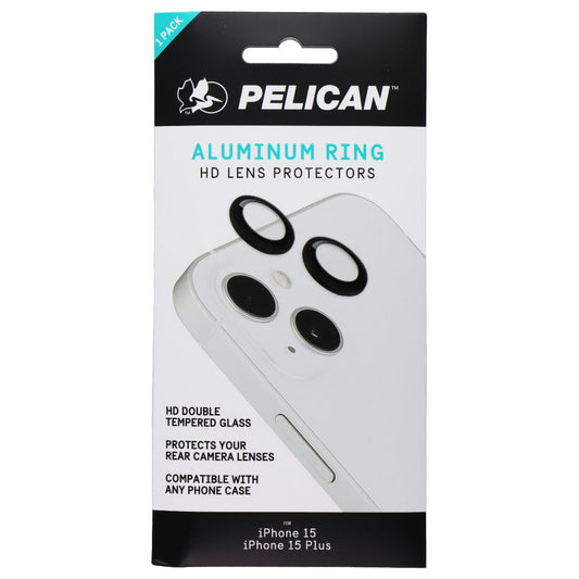 Pelican Aluminum Ring HD Lens Protectors for iPhone 15/15 Plus - Black Cell Phone - Screen Protectors Pelican - Simple Cell Bulk Wholesale Pricing - USA Seller