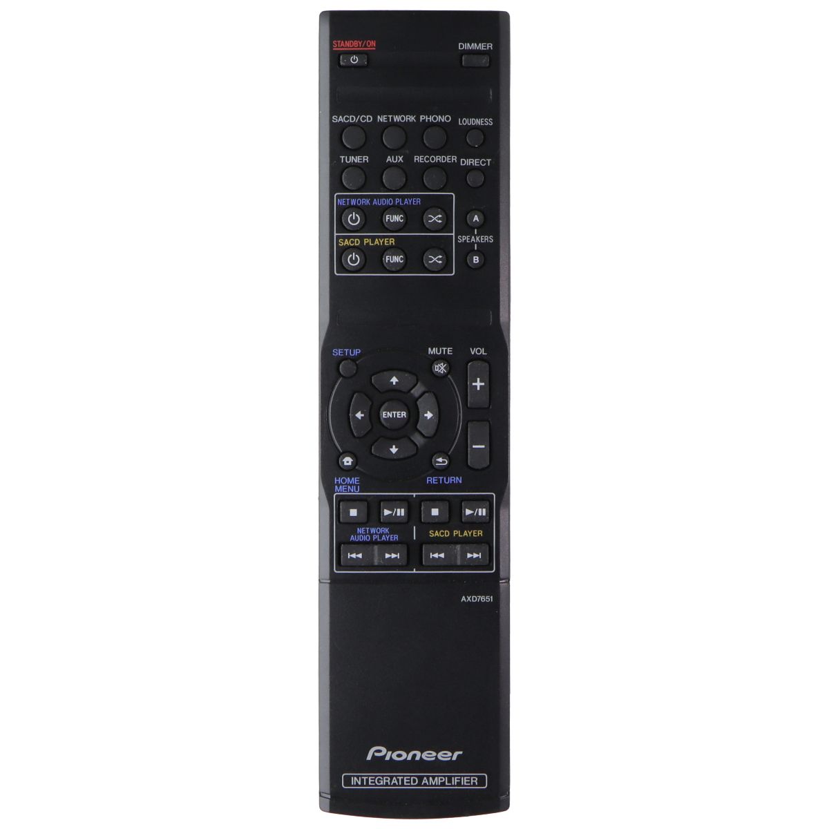 Pioneer OEM Remote Control for Select Pioneer Receivers - Black (AXD7651) TV, Video & Audio Accessories - Remote Controls Pioneer    - Simple Cell Bulk Wholesale Pricing - USA Seller