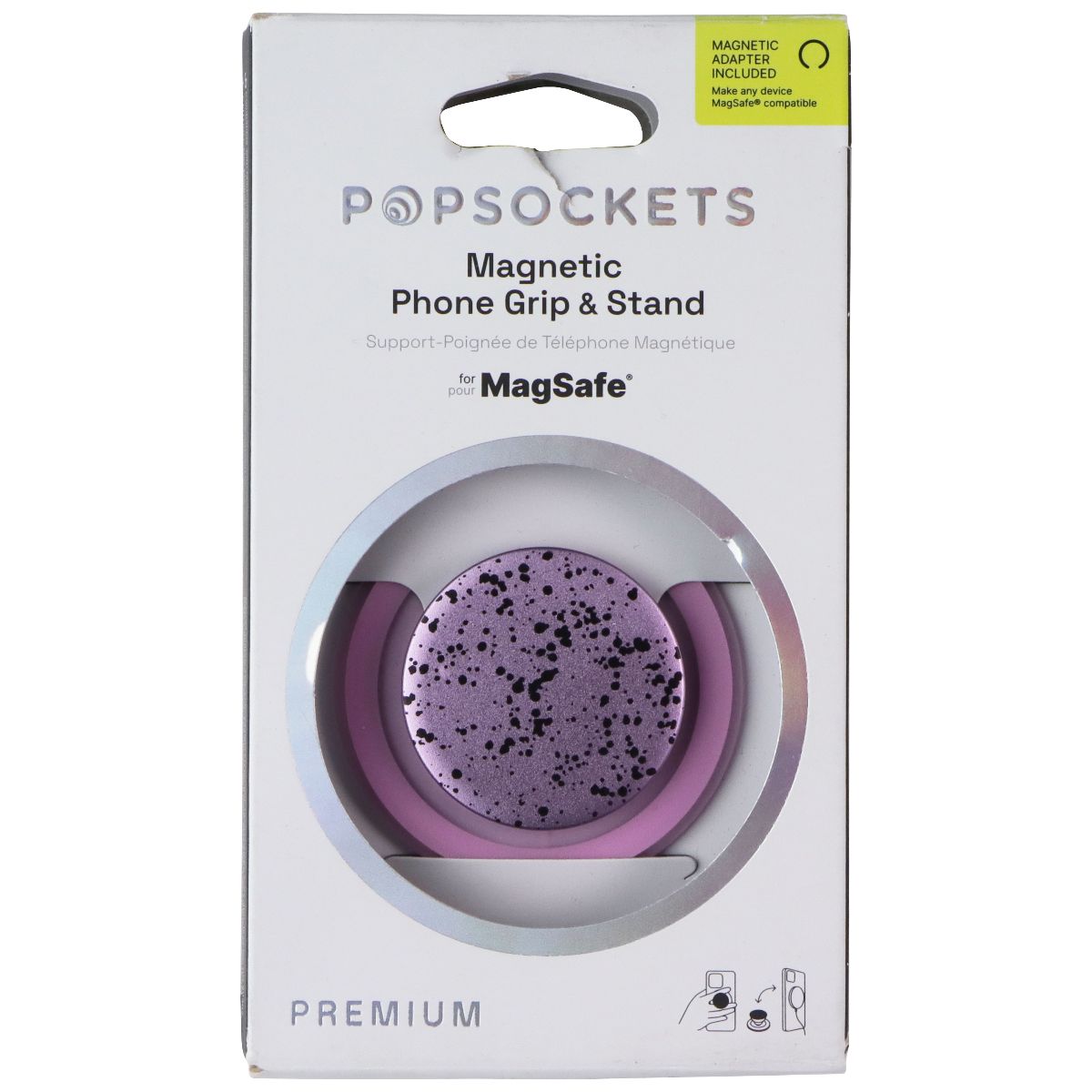 PopSockets Phone Grip & Stand for MagSafe with Adapter Ring - Sugar Plum Speckle Cell Phone - Other Accessories PopSockets - Simple Cell Bulk Wholesale Pricing - USA Seller