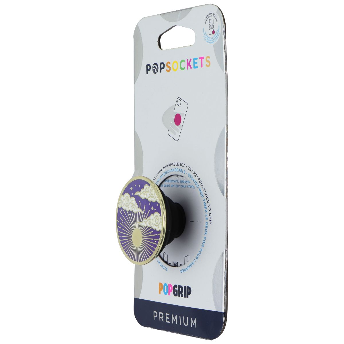 PopSockets PopGrip Swappable Grip & Stand - Sunburst/Enamel Cell Phone - Mounts & Holders PopSockets - Simple Cell Bulk Wholesale Pricing - USA Seller