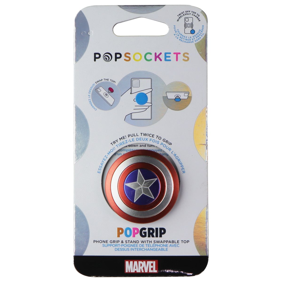 PopSockets PopGrip Marvel Captain America Shield Cell Phone - Mounts & Holders PopSockets    - Simple Cell Bulk Wholesale Pricing - USA Seller