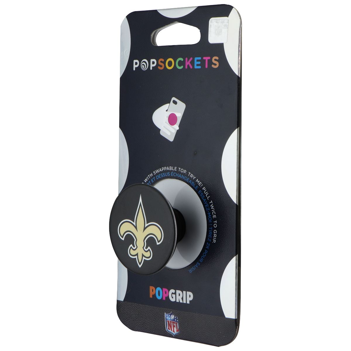 PopSockets PopGrip Expanding Stand and Grip w/Swappable Top - NFL Saints Logo Cell Phone - Mounts & Holders PopSockets    - Simple Cell Bulk Wholesale Pricing - USA Seller