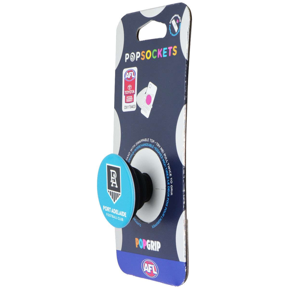 PopSockets PopGrip Expanding Stand Grip w/ Swappable Top - AFL Port Adelaide FC Cell Phone - Mounts & Holders PopSockets - Simple Cell Bulk Wholesale Pricing - USA Seller