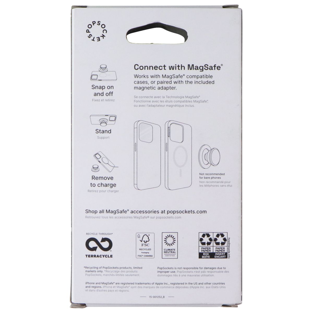 PopSockets Magnetic Phone Grip & Stand with Adapter Ring for MagSafe - Pink Cell Phone - Mounts & Holders PopSockets - Simple Cell Bulk Wholesale Pricing - USA Seller