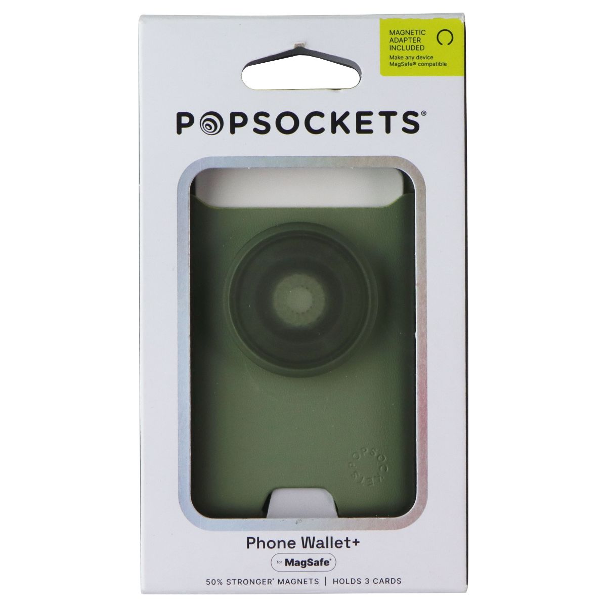 PopSockets Leather PopWallet+ Phone Wallet with Grip for MagSafe - Eucalyptus