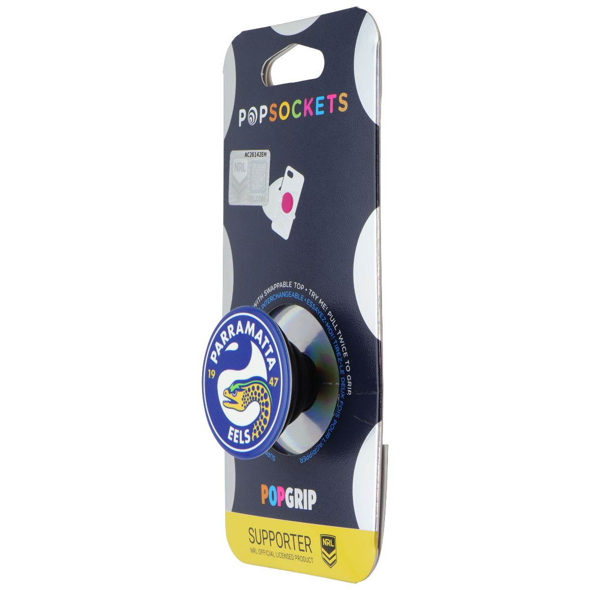 PopSockets PopGrip Expanding Stand Grip w/ Swappable Top - NRL Parramatta Eels Cell Phone - Mounts & Holders PopSockets - Simple Cell Bulk Wholesale Pricing - USA Seller