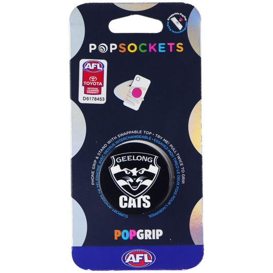 PopSockets PopGrip Expanding Stand Grip w/ Swappable Top - AFL Geelong Cats Cell Phone - Mounts & Holders PopSockets - Simple Cell Bulk Wholesale Pricing - USA Seller