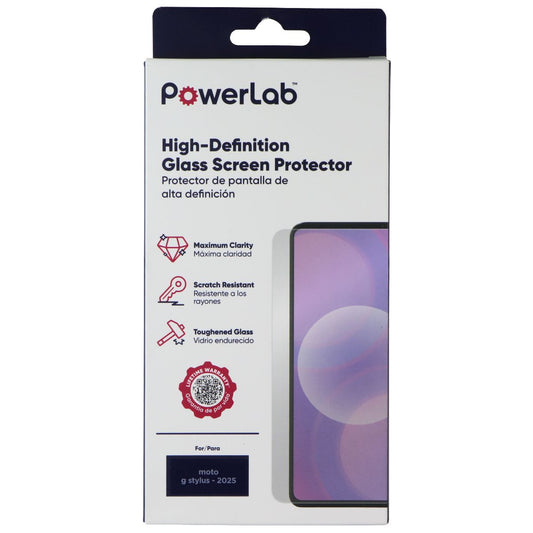 PowerLab High Definition Glass Screen Protector for Motorola Moto G Stylus 2025 Cell Phone - Screen Protectors PowerLab - Simple Cell Bulk Wholesale Pricing - USA Seller