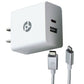 PowerLab USB-C to Lightning (8-Pin) Cable + USB-C/USB-A Wall Charger - White Cell Phone - Chargers & Cradles PowerLab - Simple Cell Bulk Wholesale Pricing - USA Seller