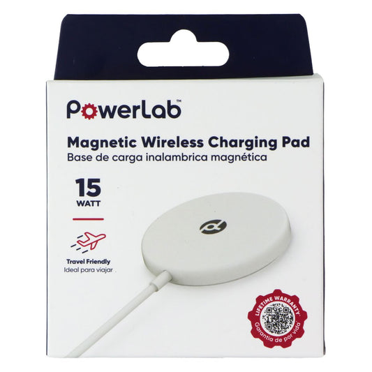 PowerLab (15W) Qi Magnetic Wireless Charging Pad - White Cell Phone - Chargers & Cradles PowerLab - Simple Cell Bulk Wholesale Pricing - USA Seller