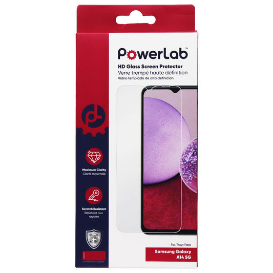 PowerLab HD Glass Screen Protector for Samsung Galaxy A14 5G Cell Phone - Screen Protectors PowerLab    - Simple Cell Bulk Wholesale Pricing - USA Seller