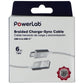 PowerLab 6FT Braided USB to USB-C Charging Cable - White Cell Phone - Cables & Adapters PowerLab    - Simple Cell Bulk Wholesale Pricing - USA Seller