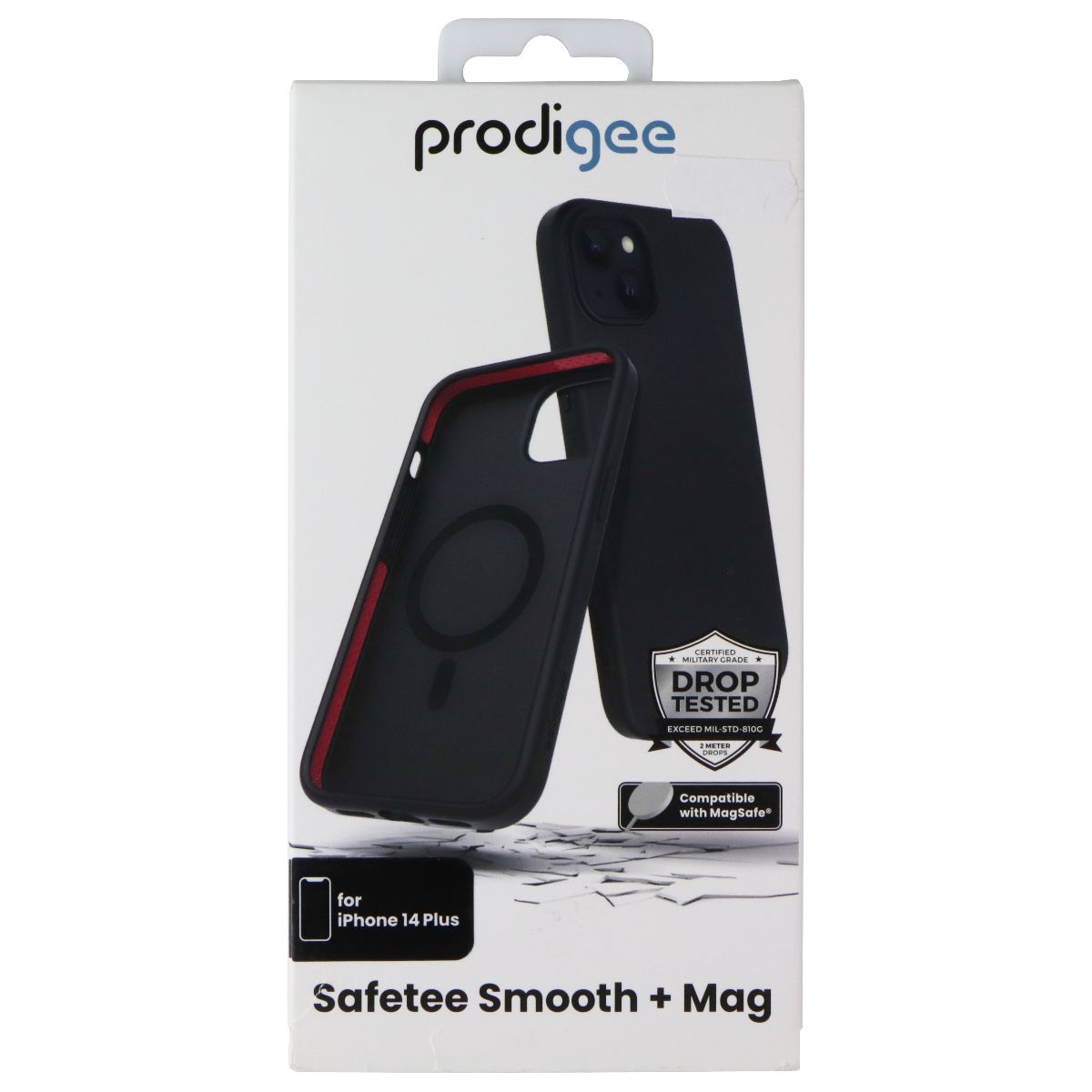 Prodigee Safetee Smooth Black + Mag Case for MagSafe for iPhone 14 Plus - Black Cell Phone - Cases, Covers & Skins Prodigee - Simple Cell Bulk Wholesale Pricing - USA Seller