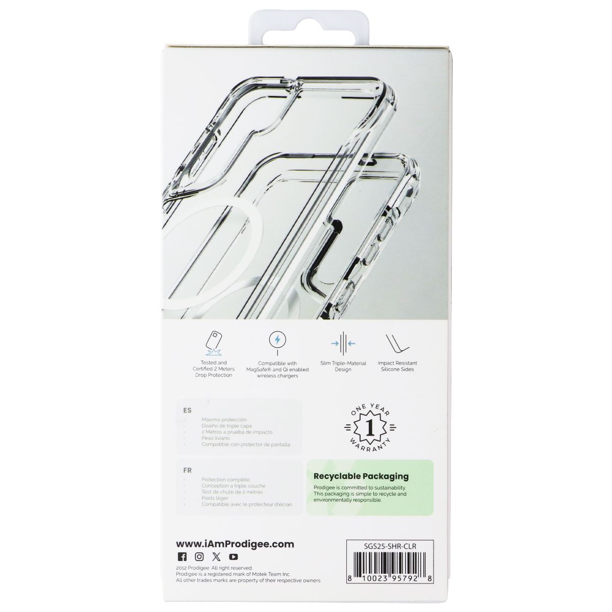 Prodigee Super Hero Series Case for MagSafe for Samsung Galaxy S25 - Clear