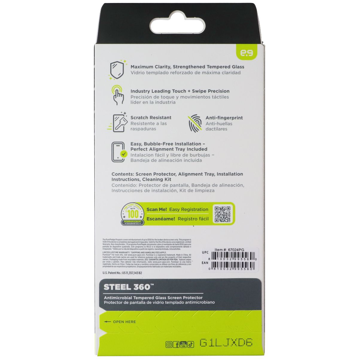 PureGear Steel 360 Tempered Glass Screen Protector for Google Pixel 10a Cell Phone - Screen Protectors PureGear - Simple Cell Bulk Wholesale Pricing - USA Seller