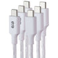 PureGear 3 Braided USB-C Charging Cables - White (10 Foot/6 Foot/4 Foot)