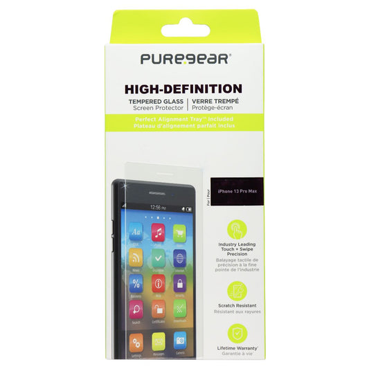 PureGear High-Definition Tempered Glass for Apple iPhone 13 Pro Max - Clear Cell Phone - Screen Protectors PureGear - Simple Cell Bulk Wholesale Pricing - USA Seller