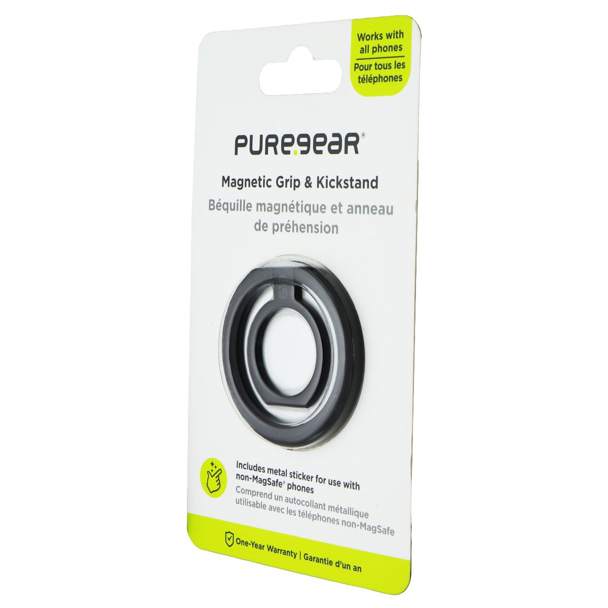 PureGear Magnetic Grip and Kickstand for Mobile Devices - Black Cell Phone - Mounts & Holders PureGear - Simple Cell Bulk Wholesale Pricing - USA Seller