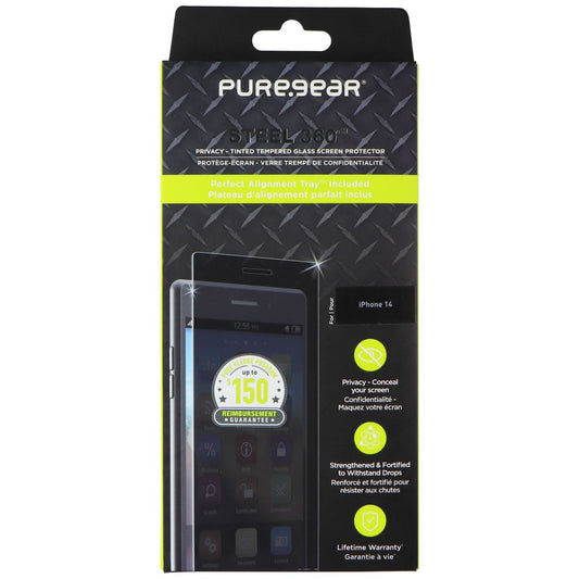 PureGear Steel 360 Privacy Tinted Tempered Glass for Apple iPhone 14 Cell Phone - Screen Protectors PureGear    - Simple Cell Bulk Wholesale Pricing - USA Seller