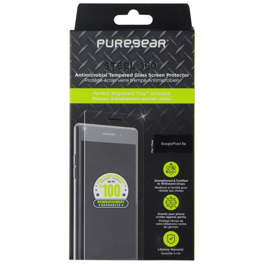 PureGear Steel 360 Series Screen Protector for Google Pixel 8a Cell Phone - Screen Protectors PureGear - Simple Cell Bulk Wholesale Pricing - USA Seller