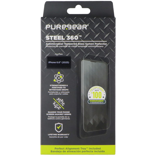PureGear Steel 360 Tempered Glass Screen Protector for Apple iPhone 17 Air Cell Phone - Screen Protectors PureGear - Simple Cell Bulk Wholesale Pricing - USA Seller