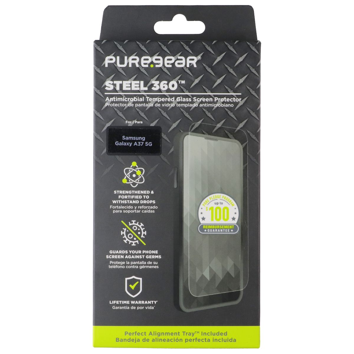 PureGear Steel 360 Tempered Glass Screen Protector for Samsung Galaxy A37 5G