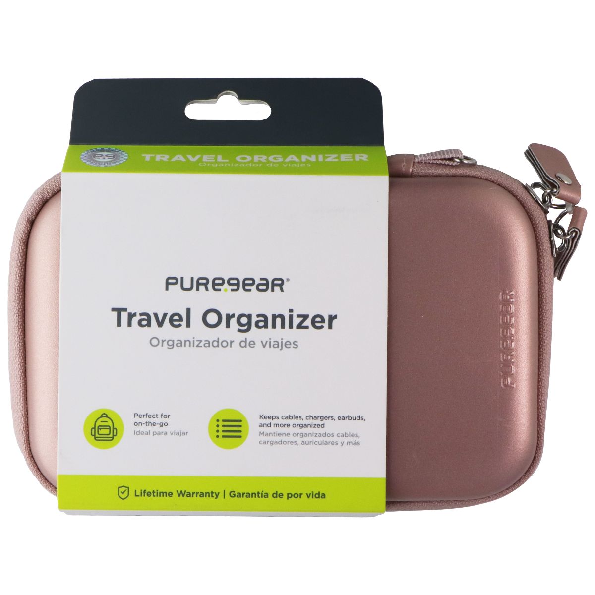 PureGear Travel Organizer Carry Case Zip-Up Pouch - Rose Gold Cell Phone - Cases, Covers & Skins PureGear - Simple Cell Bulk Wholesale Pricing - USA Seller
