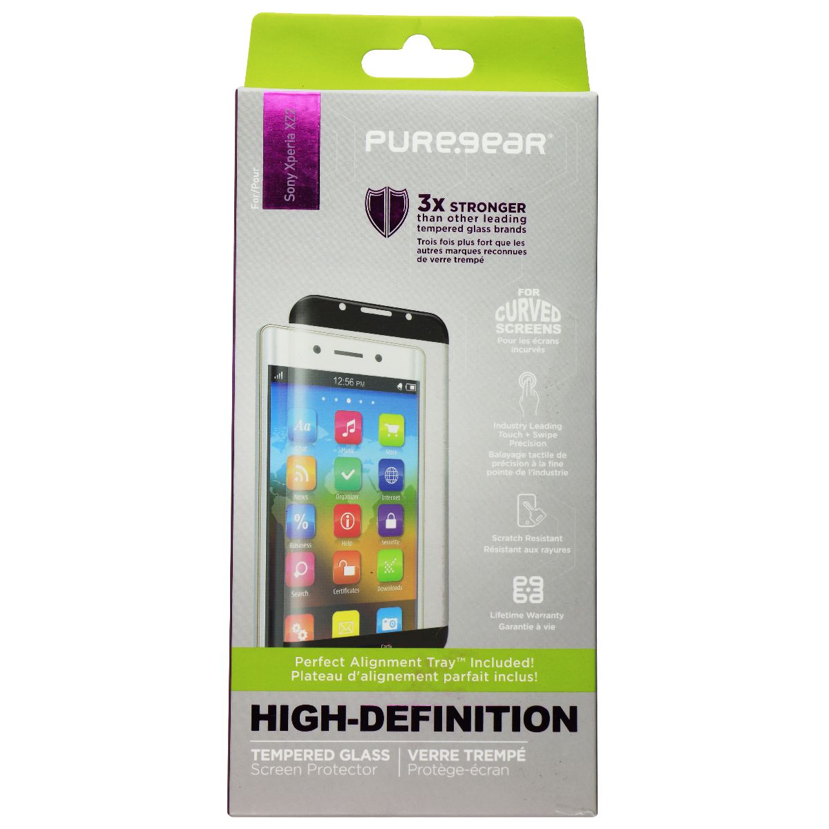 PureGear High-Definition Tempered Glass for Sony Xperia XZ2 - Clear Cell Phone - Screen Protectors PureGear - Simple Cell Bulk Wholesale Pricing - USA Seller