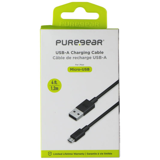 PureGear (4-ft) USB-A to Micro-USB Cable - Black Cell Phone - Cables & Adapters PureGear    - Simple Cell Bulk Wholesale Pricing - USA Seller