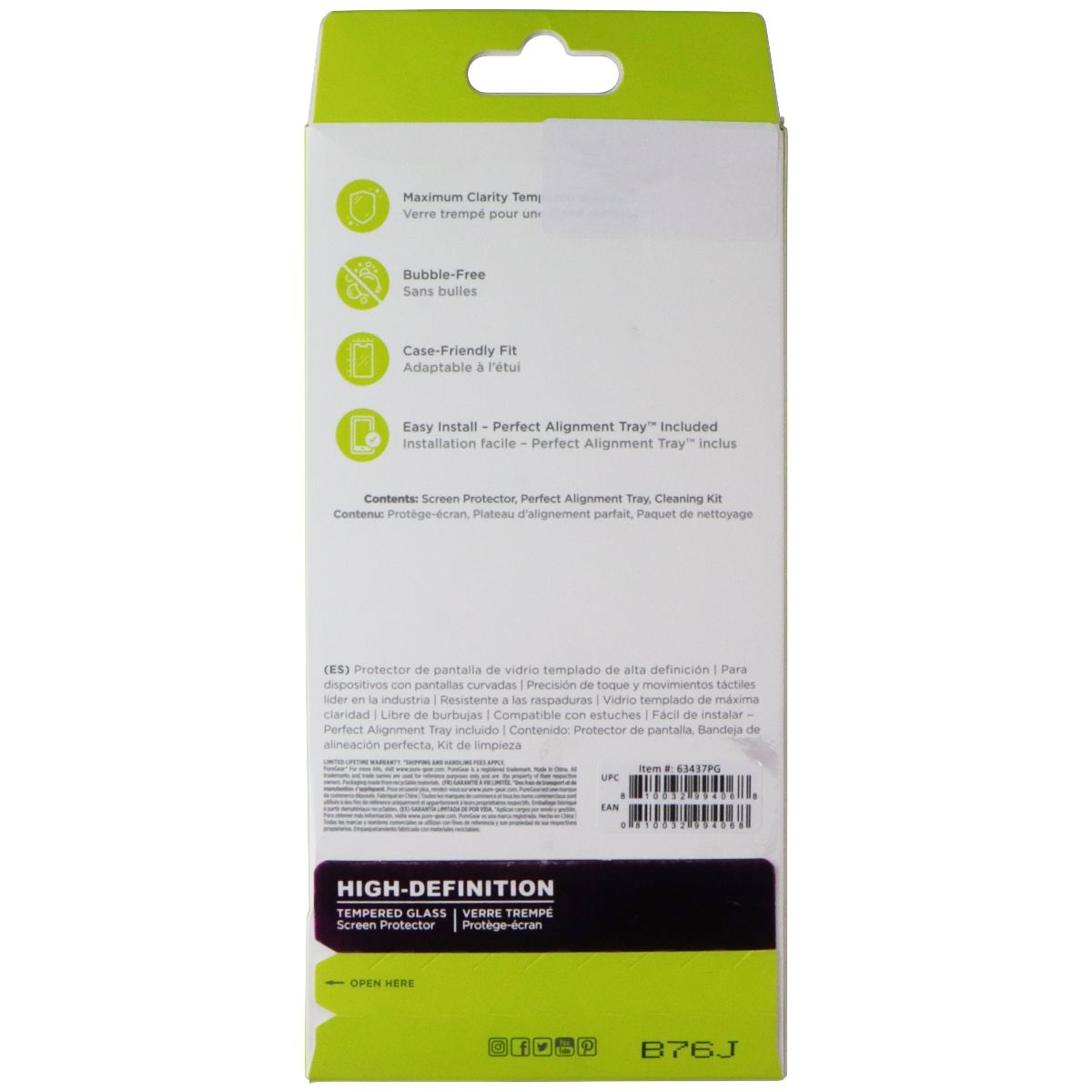 PureGear High-Definition Tempered Glass for Samsung Galaxy S21 Ultra 5G Cell Phone - Screen Protectors PureGear - Simple Cell Bulk Wholesale Pricing - USA Seller