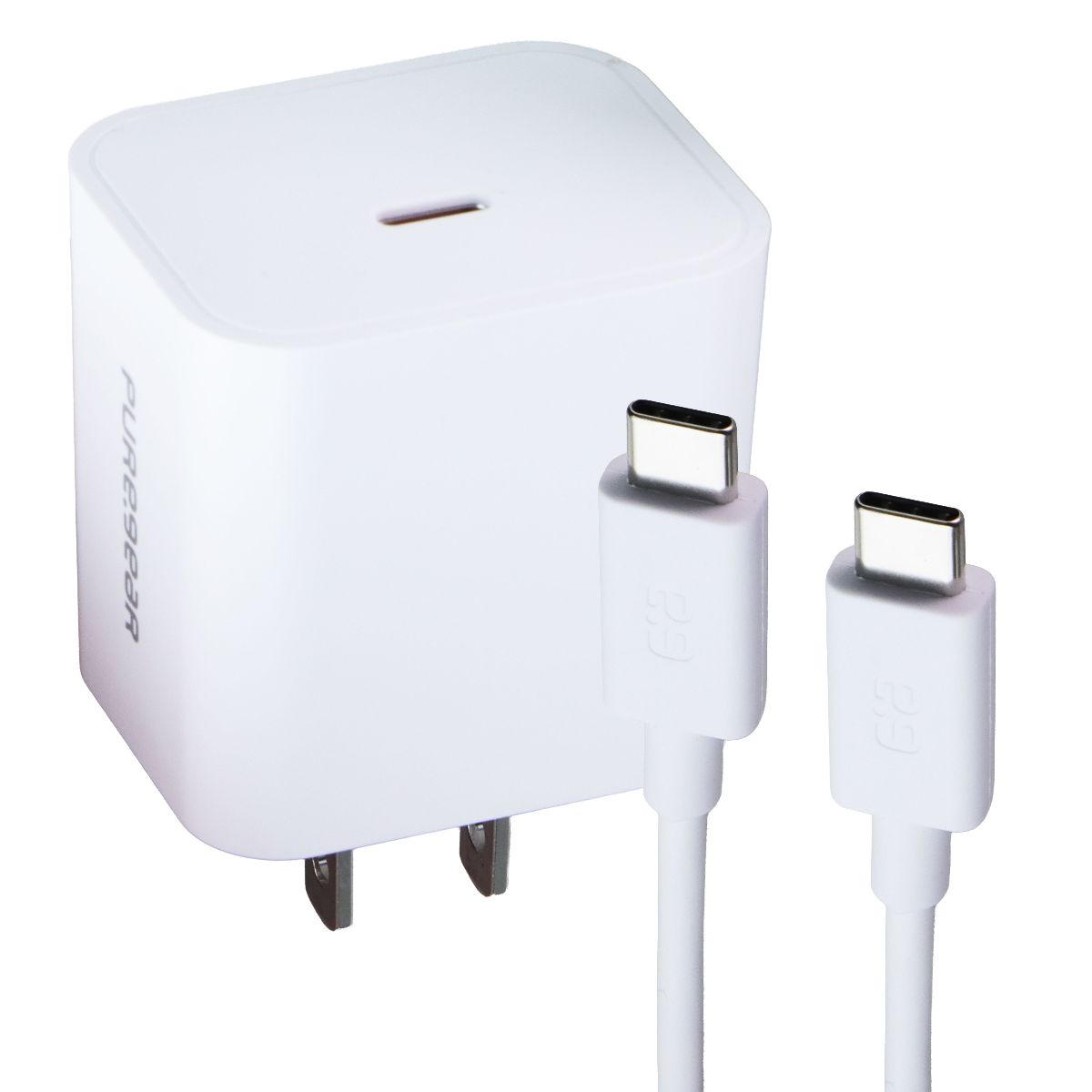 PureGear LightSpeed (30W) USB-C Wall Charger + USB-C Cable - White (63995PG) Cell Phone - Chargers & Cradles PureGear - Simple Cell Bulk Wholesale Pricing - USA Seller