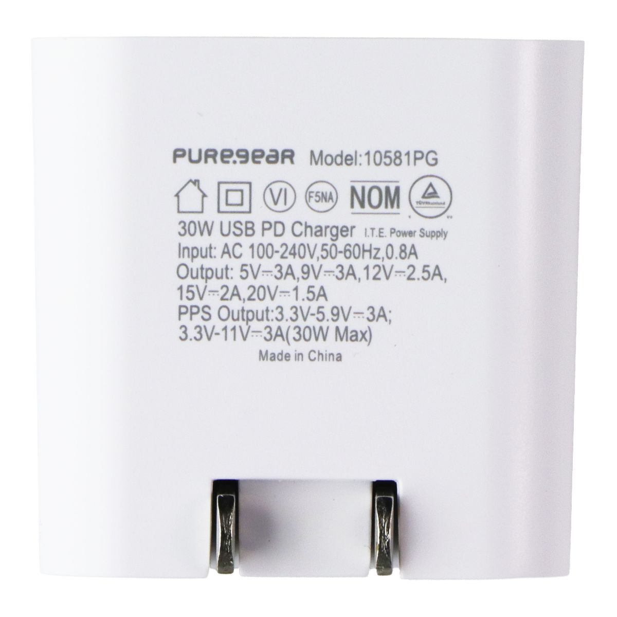 PureGear LightSpeed (30W) USB-C Wall Charger + USB-C Cable - White (63995PG) Cell Phone - Chargers & Cradles PureGear - Simple Cell Bulk Wholesale Pricing - USA Seller