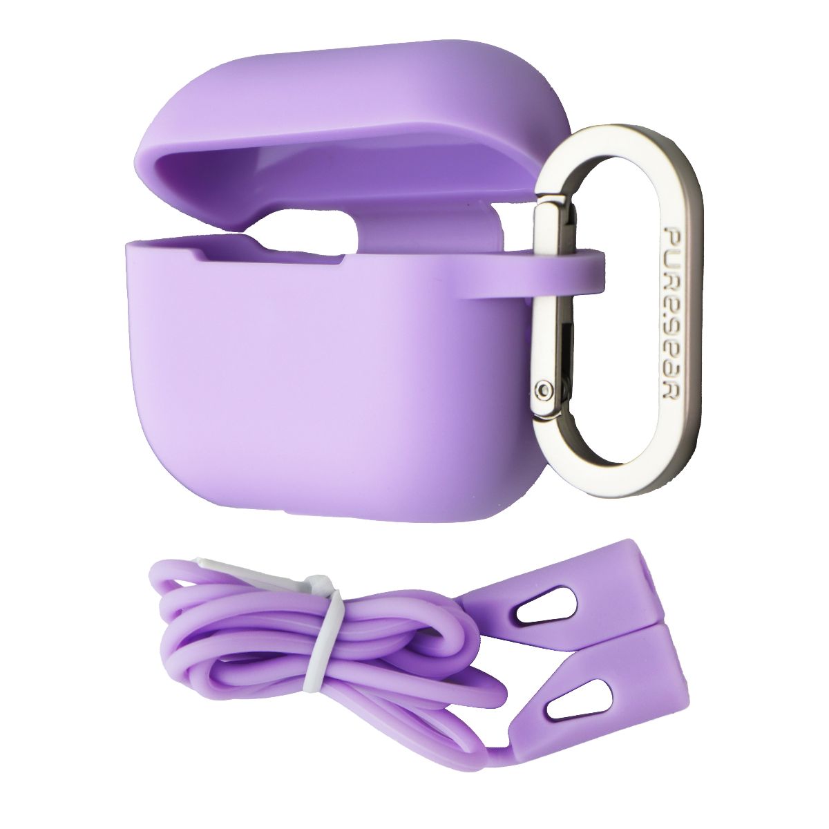 PureGear Silicone Case + Magnetic Strap for Apple AirPods Pro 2nd Gen - Purple iPod, Audio Player Accessories - Cases, Covers & Skins PureGear - Simple Cell Bulk Wholesale Pricing - USA Seller