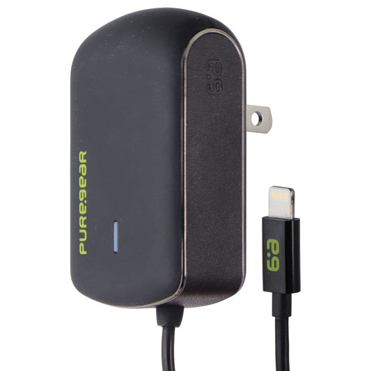 PureGear Wall Charger w/ 5-Foot Lightning 8-Pin Cable Attached - Black (00623PG) Cell Phone - Cables & Adapters PureGear - Simple Cell Bulk Wholesale Pricing - USA Seller