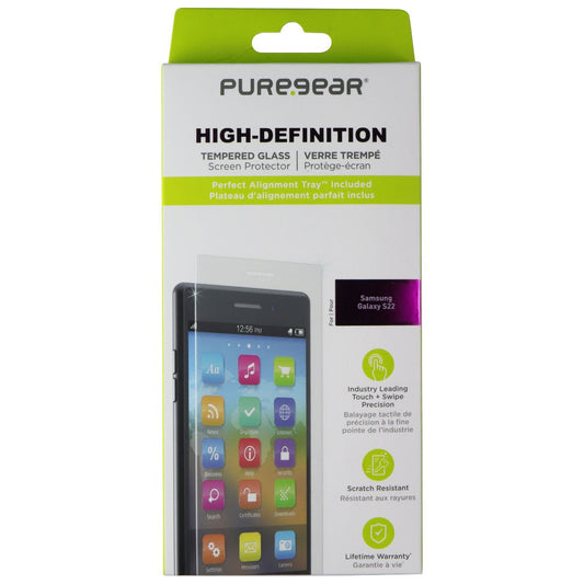 PureGear High-Definition Tempered Glass w/Alignment Tray for Galaxy S22 Cell Phone - Screen Protectors PureGear    - Simple Cell Bulk Wholesale Pricing - USA Seller