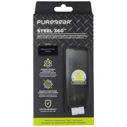 PureGear Steel 360 Tempered Glass Screen Protector for Apple iPhone 17 Pro