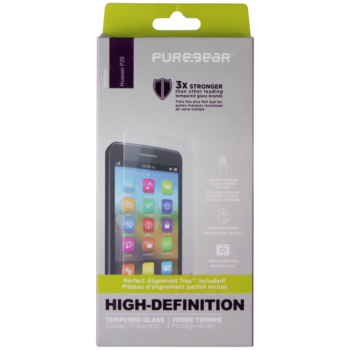PureGear High Definition Tempered Glass Screen Protector for Huawei P20- Clear