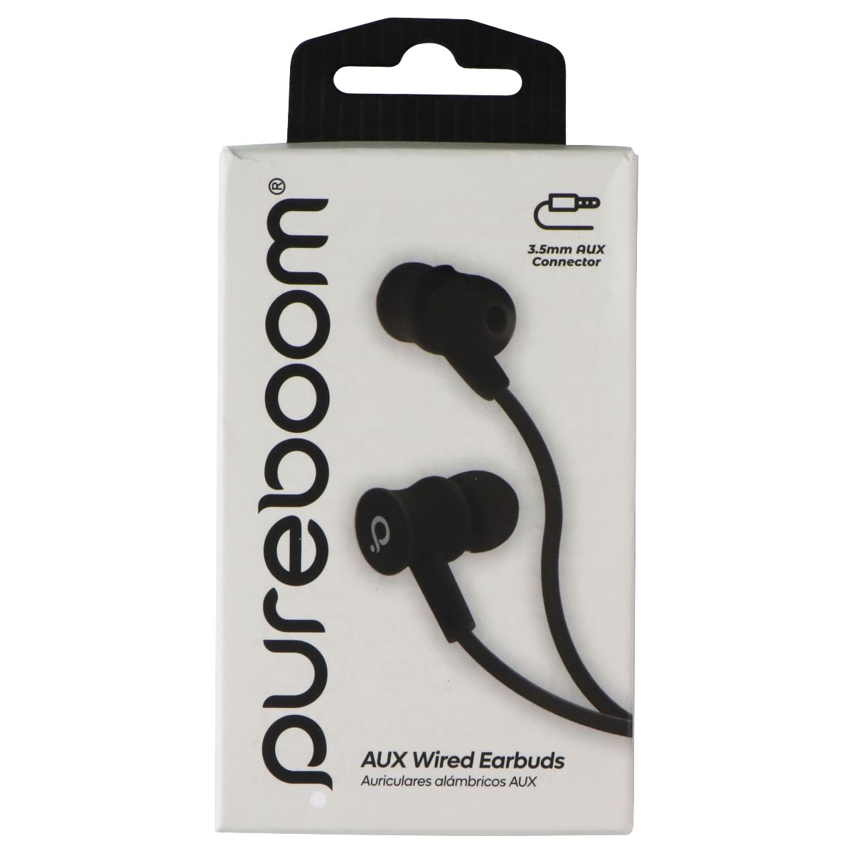 PureGear PureBoom 3.5mm Wired Lightweight Earbuds with Microphone - Black Portable Audio - Headphones PureGear - Simple Cell Bulk Wholesale Pricing - USA Seller