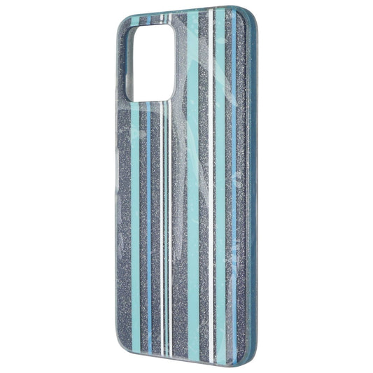 PureGear Slim Shell Series Hard Case for REVVL 6 5G - Blue Stripes/Glitter Cell Phone - Cases, Covers & Skins PureGear - Simple Cell Bulk Wholesale Pricing - USA Seller