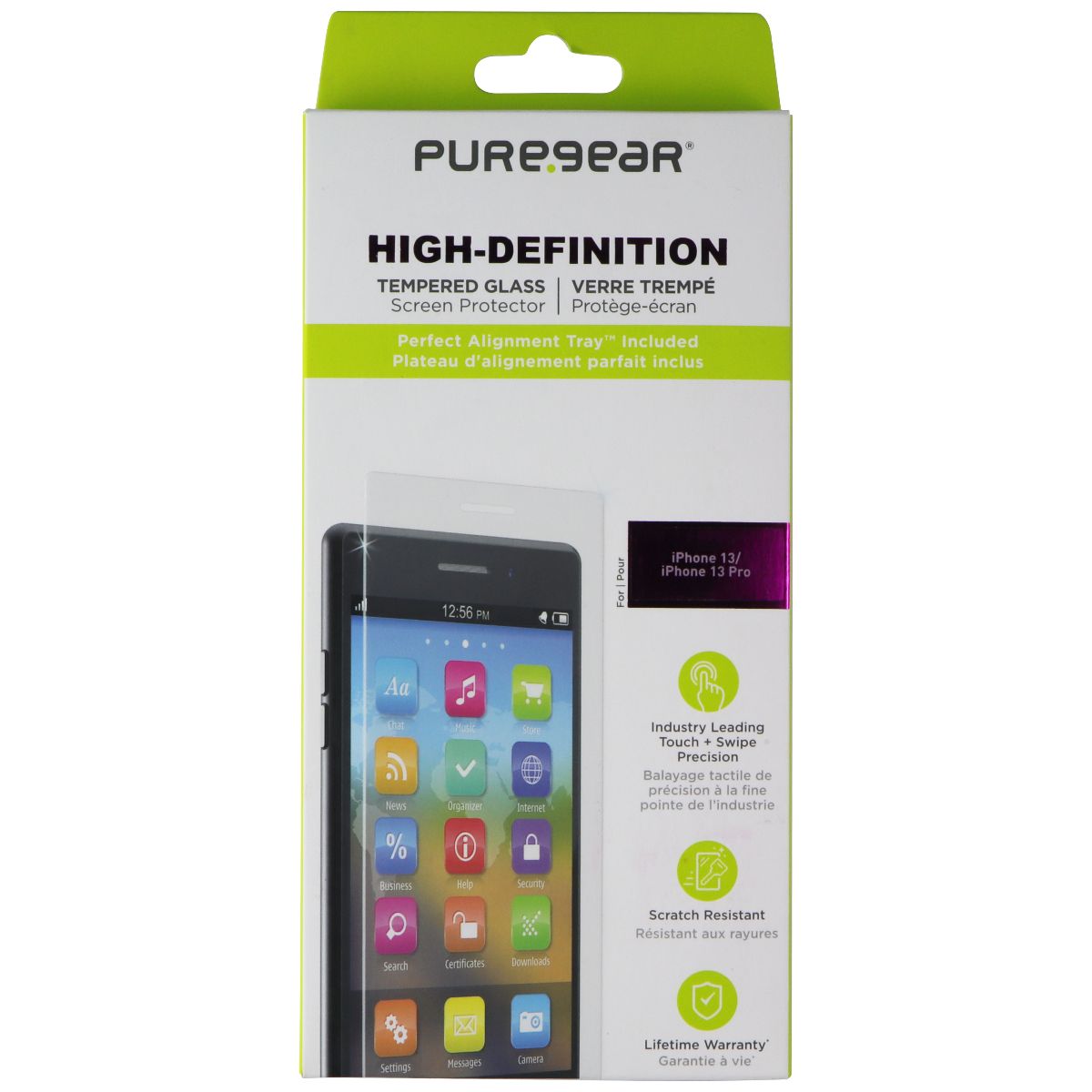 PureGear High-Definition Tempered Glass w/ Alignment Tray for iPhone 13 / 13 Pro Cell Phone - Screen Protectors PureGear - Simple Cell Bulk Wholesale Pricing - USA Seller