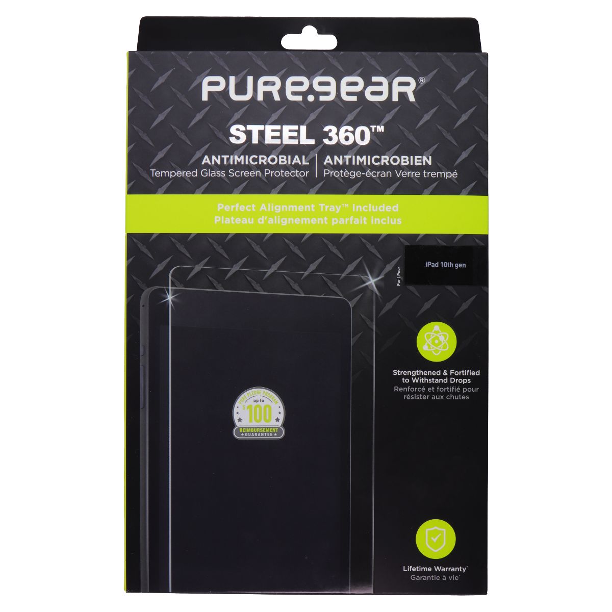 PureGear Steel 360 Screen Protector w/Alignment Tray for iPad (10th Gen) - Clear iPad/Tablet Accessories - Screen Protectors PureGear    - Simple Cell Bulk Wholesale Pricing - USA Seller