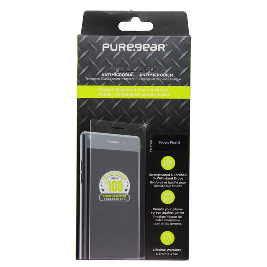 PureGear Steel 360 Screen Protector for Google Pixel 8 - Clear Cell Phone - Screen Protectors PureGear - Simple Cell Bulk Wholesale Pricing - USA Seller