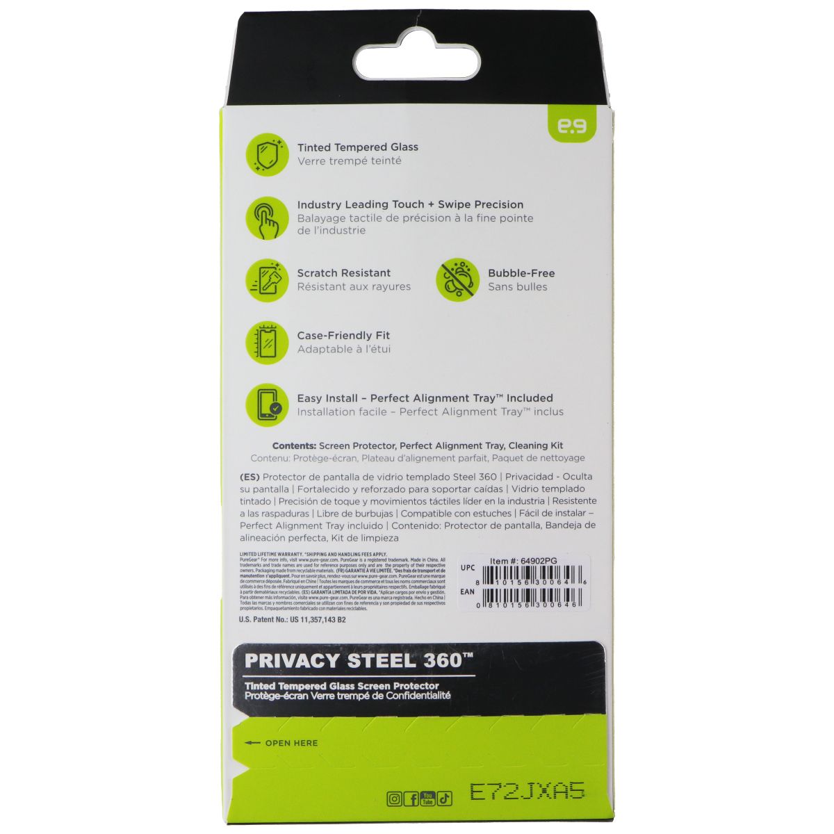 PureGear Privacy Steel 360 Screen Protector for Apple iPhone 16 Cell Phone - Screen Protectors PureGear - Simple Cell Bulk Wholesale Pricing - USA Seller