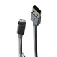 PureGear Braided USB-A to Lighting 8-Pin 10FT Charge Cable - Space Gray Cell Phone - Cables & Adapters PureGear    - Simple Cell Bulk Wholesale Pricing - USA Seller