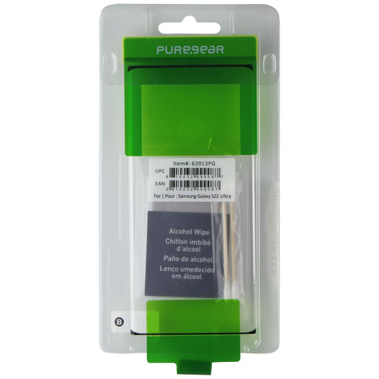 PureGear Tempered Glass for Samsung Galaxy S22 Ultra - Clear (BULK) 63913PG Cell Phone - Screen Protectors PureGear - Simple Cell Bulk Wholesale Pricing - USA Seller