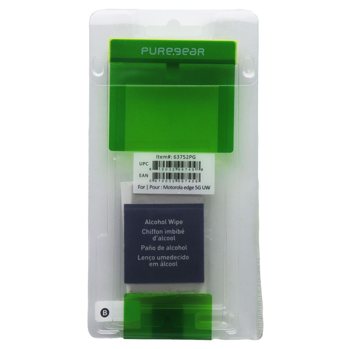 PureGear Screen Protector for Motorola Edge 5G UW - Clear (Bulk Packaging) Cell Phone - Screen Protectors PureGear - Simple Cell Bulk Wholesale Pricing - USA Seller